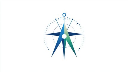 Abstract compass design on white background. Possible use Stock photo