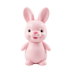 Fototapeta premium Cutout image of a cute pink bunny toy. Perfect for children's products.