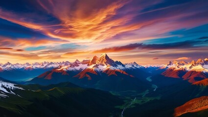 sunset in the mountains