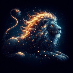 Leo Constellation Inspired Starry Artwork