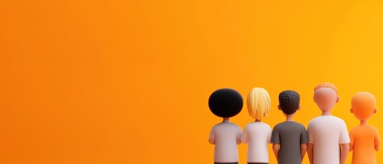 diverse group of 3d cartoon characters