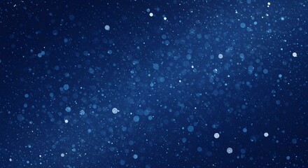 Un fondo azul profundo lleno de partículas suaves y brillantes que se asemejan a copos de nieve y purpurina