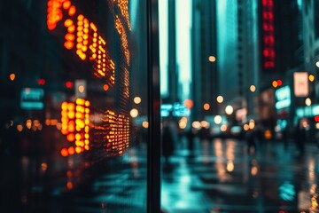 financial stock market graph chart investment trading stock exchange trading market screen at night time Close up for background