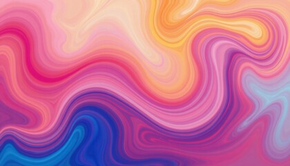 Fototapeta premium Dynamic Abstract Digital Art of Wavy Lines in Pink, Orange, Yellow, and Blue
