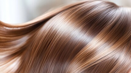 Fototapeta premium Smooth Shiny Brown Hair Cascading Beautifully