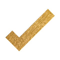 Check mark png icon sticker, gold illustration on transparent background