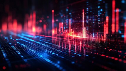 An intriguing view of a data network bathed in bright energy colors portrays the connectivity and vitality of information in today's digital world.
