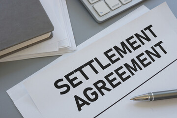 Settlement agreement is shown using the text