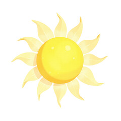 Illustration of a bright yellow sun with rays.