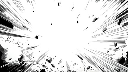 Abstract Black and White Burst Background