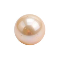 Close-up image of a single, round, pale gold pearl on a cutout background.