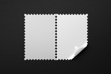 Post stamp mockup png transparent, packaging stationery