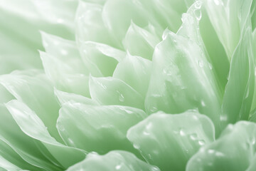 Closeup of green succulent plant leaves with dewdrops natural texture botanical freshness calm