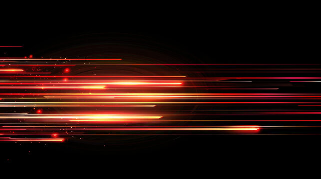 red speed light horizontal straight line on black background