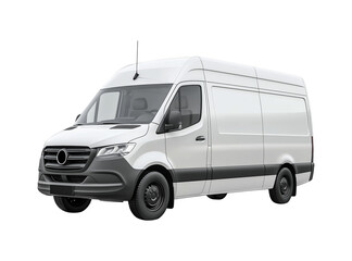 White Cargo Delivery Van - Realistic PNG Cutout