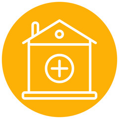 Nursing Home Yellow Circle Icon