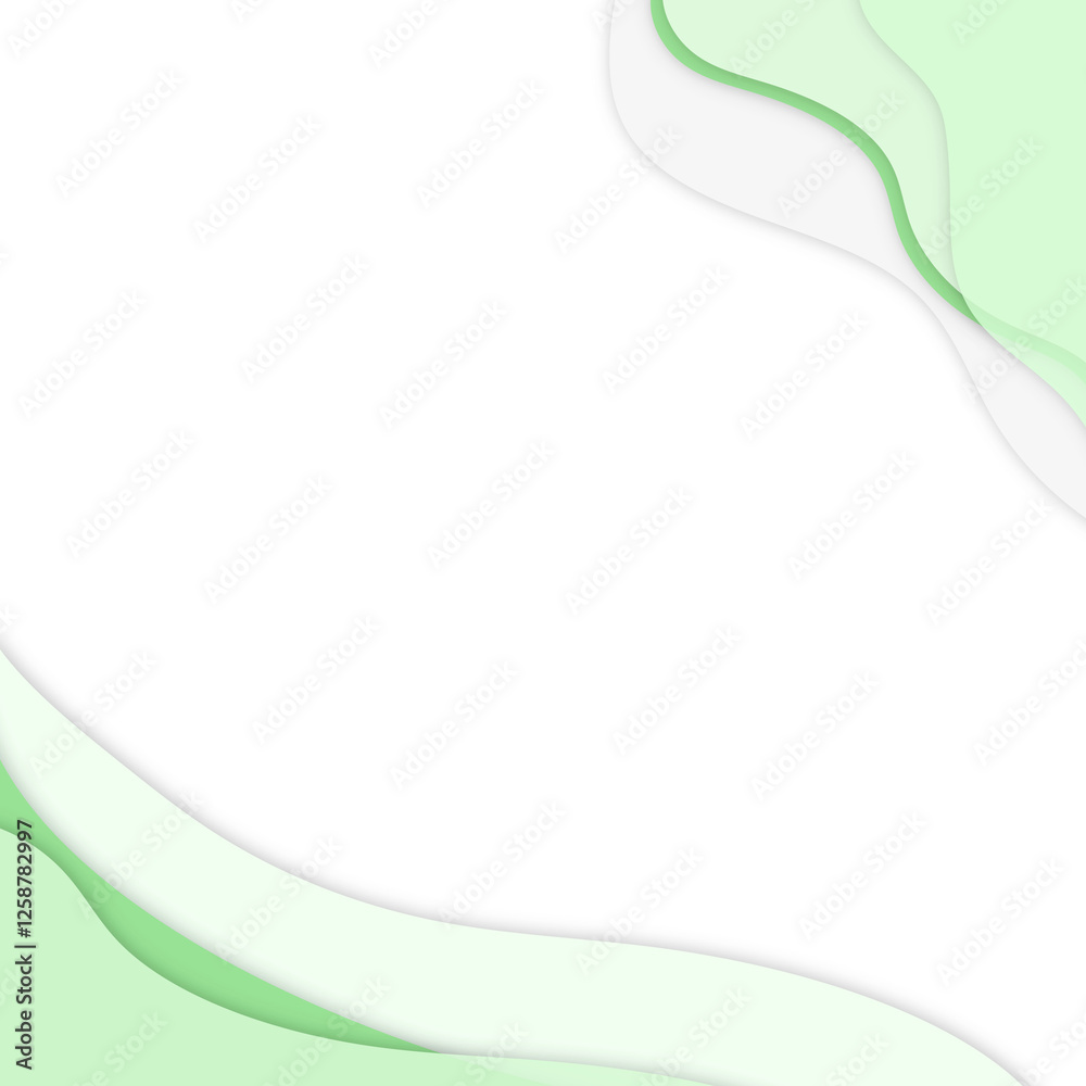 Wall mural green curve frame template design element