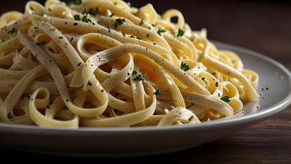 Indulgent Fettuccine Alfredo with Parmesan and Pepper Garnish