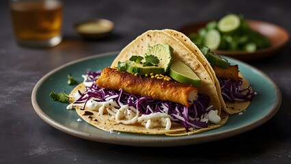 Soft Corn Tortillas Filled with Crispy Fish and Fresh Cabbage