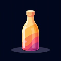 An futuristic image of a beige bottle with a colorful gradient. The background is a midnight black color, adding depth and contrast.