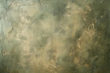 wall with a green background and a brownish color. The wall has a rough texture and he is made of concrete