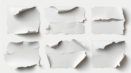 Fototapeta premium set of torn paper on white background