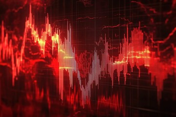 Stock chart animation - abstract digital 3d financial chart animation showing growing value of the global stock market