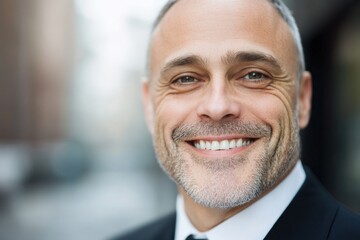 middle-aged man in suit smiles