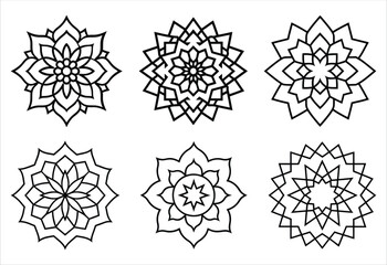 Aesthetic Mandala Set line art