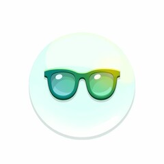 An sleek image of a green glasses with a colorful gradient. The background is a soft white color, adding depth and contrast.