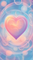 Abstract glowing heart with a dreamy, ethereal background.
