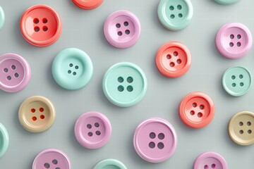 Colorful buttons in a pattern. AI.