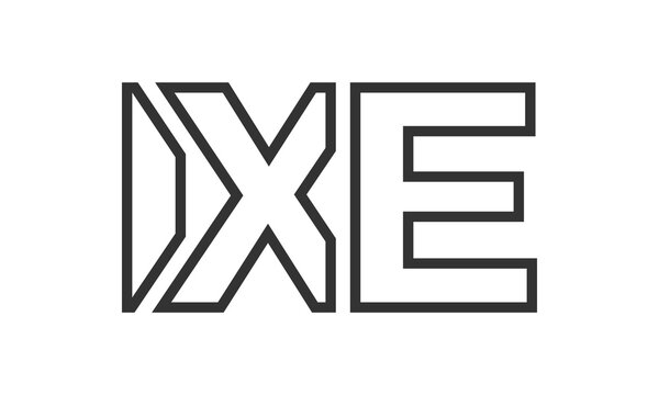 IXE logo design template with strong and modern bold text. Initial based vector logotype featuring simple and minimal typography. Trendy company identity.