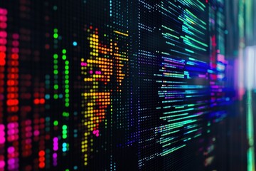 Stock exchange market chart, Stock market data on LED display. Business analysis concept.