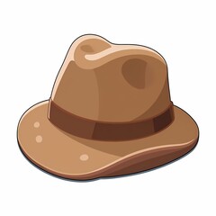 An chunky image of a brown hat with a matte finish. The background is a soft white color, adding depth and contrast.