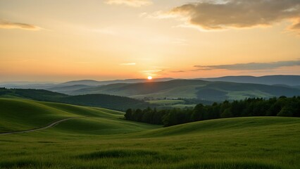 Fototapeta premium Golden Sunset in Tuscany