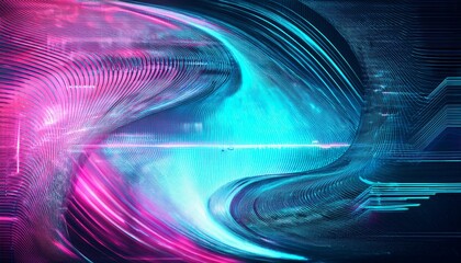 abstract blue mint and pink background with interlaced digital glitch and distortion effect futuristic cyberpunk design retro futurism webpunk rave 80s 90s cyberpunk aesthetic techno neon colors