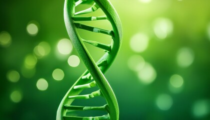 green dna helix rotating on a light green background scientific biotechnology genetic research themes