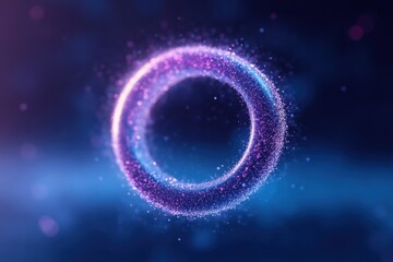 Obraz premium glowing purple and blue particle ring