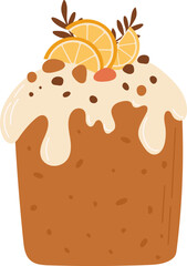 Sweet cake with candied fruit vector illustration