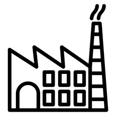 Factory Building line icon