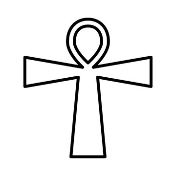 Egyptian Ankh Outline Egyptian Ankh Cross Symbol Design Stock Vector