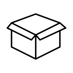 Box icon Outline vector symbol sign