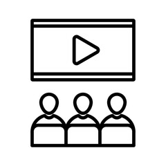 cinema audience icon Outline vector symbol sign