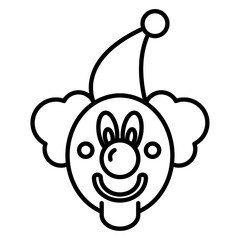 Clown head icon Outline vector symbol sign