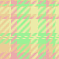 Styling tartan fabric seamless, satin background texture pattern. Scratched plaid vector check textile in pale goldenrod and green colors.
