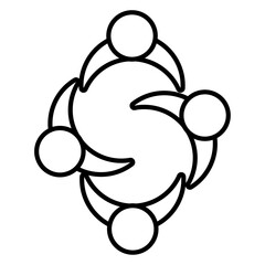 collaboration icon Outline vector symbol sign