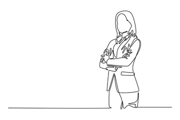 Leadership and power concept with confident businesswoman