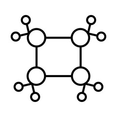 Cyclobutane molecular formula icon Outline vector symbol sign