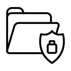 data protection icon Outline vector symbol sign